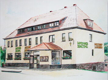 Das Haus Spalting mit neuen Logos.