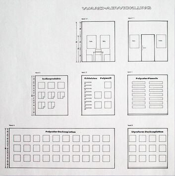 Wandabwicklung des Messestand-Entwurfes