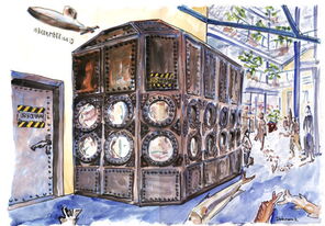 Rezeption Nautilus in der Eingangshalle, Aquarell