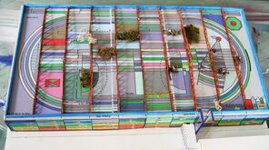 Das Dach des Modells der Sporthalle.